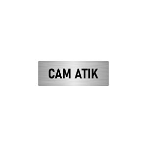 Metal Yönlendirme Levhası, Departman Kapı İsimliği Cam Atık 5x20 Cm Gümüş Renk