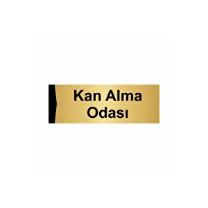 Kan Alma Odası 5x20cm Altın Renk Metal Yönlendirme Levhası