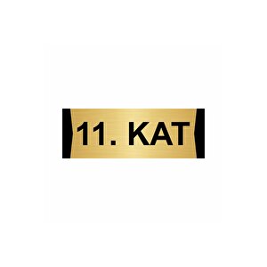 11.kat  5x20cm Altın Renk Metal Yönlendirme Levhası