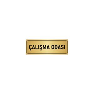 Metal Yönlendirme Levhası, Departman Kapı İsimliği Çalışma Odası 7x20 Cm Altın Renk