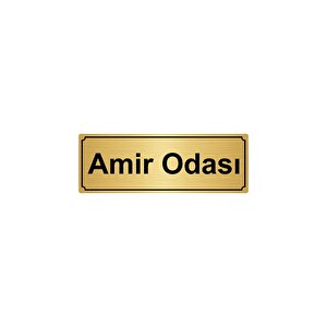Ami̇r Odasi Yönlendi̇rme Levhasi 10cmx20cm Altin Renk Metal