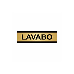 Lavabo 10x20cm Altın Renk Metal Yönlendirme Levhası