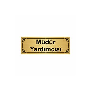 Müdür Yardımcısı 7x20cm Altın Renk Metal Yönlendirme Levhası