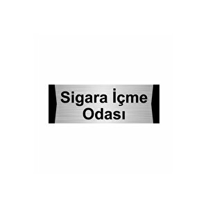 Sigara İçme Odası 5x20cm Gümüş Renk Metal Yönlendirme Levhası