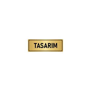 Metal Yönlendirme Levhası, Departman Kapı İsimliği Tasarım 10x20 Cm Altın Renk