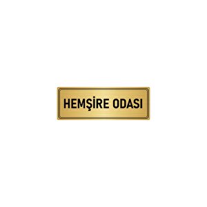 Metal Yönlendirme Levhası, Departman Kapı İsimliği Hemşire Odası 10x20 Cm Altın Renk