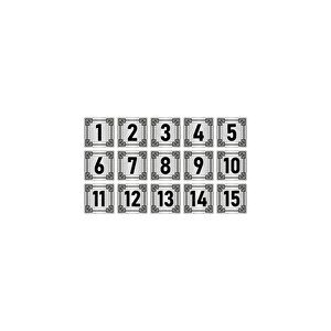 Metal Kapı Masa Dolap Numara Levhası 7x7cm Gümüş Renk 15 Adet (1…15)