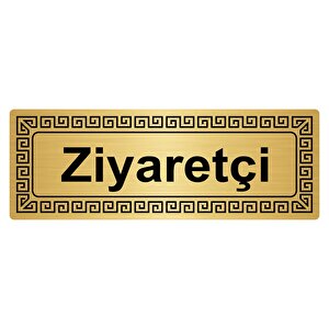 Ziyaretçi 7cmx20cm Metal Yönlendi̇rme Levhasi Altin Renk Metal