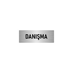 Metal Yönlendirme Levhası, Departman Kapı İsimliği Danışma 10x20 Cm Gümüş Renk