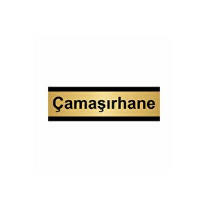 Çamaşırhane 7x20cm Altın Renk Metal Yönlendirme Levhası