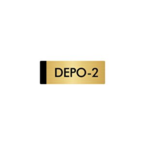 Metal Yönlendirme Levhası, Departman Kapı Isimliği Depo 5x20 Cm Altın Renk