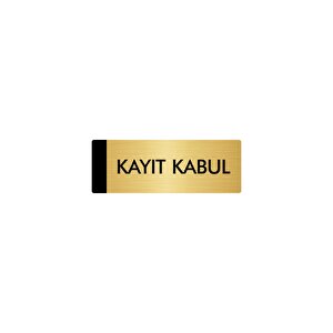 Metal Yönlendirme Levhası, Departman Kapı Isimliği Kayıt Kabul 5x20 Cm Altın Renk