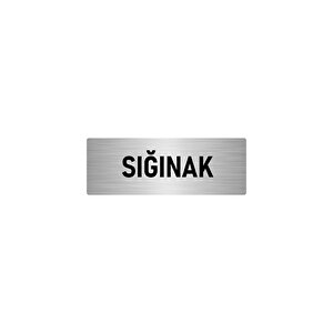 Metal Yönlendirme Levhası, Departman Kapı İsimliği Sığınak 5x20 Cm Gümüş Renk