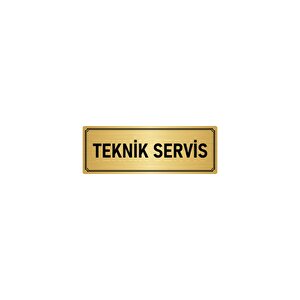 Metal Yönlendirme Levhası, Departman Kapı İsimliği Teknik Servis 10x20 Cm Altın Renk