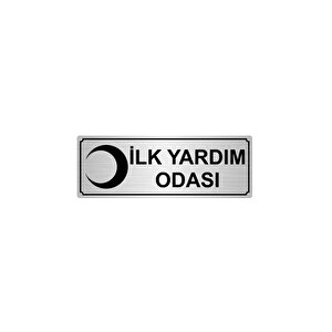 İlk Yardim Odasi Yönlendi̇rme Levhasi 10cmx20cm Gümüş Renk Metal