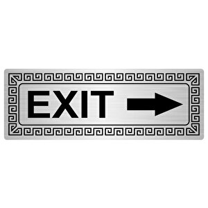 Exit Sağa 7cmx20cm Metal Yönlendi̇rme Levhasi Gümüş Renk Metal