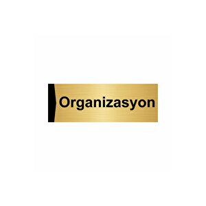 Organizasyon 7x20cm Altın Renk Metal Yönlendirme Levhası