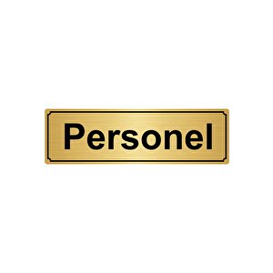 Personel Yönlendi̇rme Levhasi 7cmx20cm Altin Renk Metal