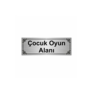 Çocuk Oyun Alanı 7x20cm Gümüş Renk Metal Yönlendirme Levhası
