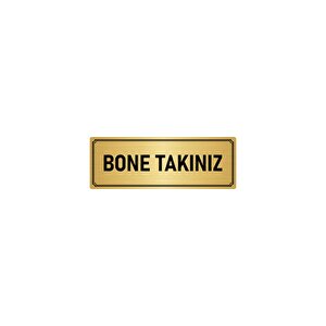 Metal Yönlendirme Levhası, Departman Kapı İsimliği Bone Takınız 5x20 Cm Altın Renk