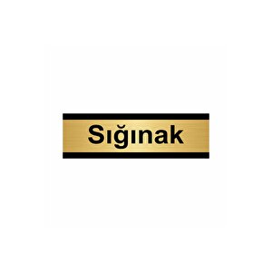 Sığınak 5x20cm Altın Renk Metal Yönlendirme Levhası