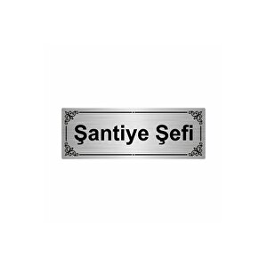 Şantiye Şefi 7x20cm Gümüş Renk Metal Yönlendirme Levhası