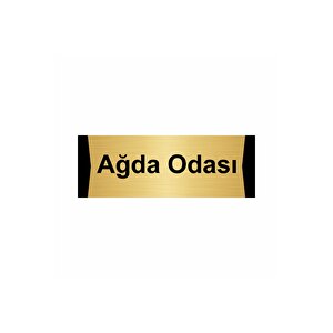 Ağda Odası 10x20cm Altın Renk Metal Yönlendirme Levhası