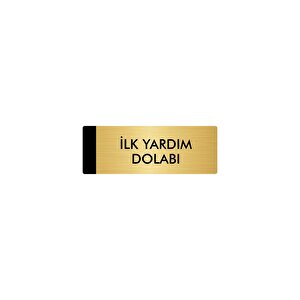Metal Yönlendirme Levhası, Departman Kapı Isimliği İlk Yardım Dolabı 5x20 Cm Altın Renk