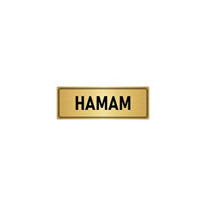 Metal Yönlendirme Levhası, Departman Kapı İsimliği Hamam 7x20 Cm Altın Renk