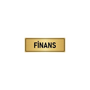Metal Yönlendirme Levhası, Departman Kapı İsimliği Finans 7x20 Cm Altın Renk