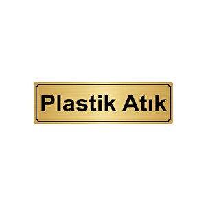 Plasti̇k Atik Yönlendi̇rme Levhasi 5cmx20cm Altin Renk Metal