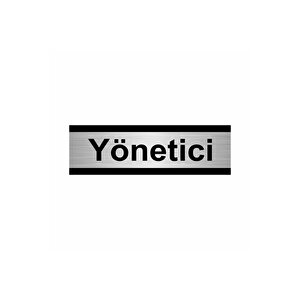 Yönetici 7x20cm Gümüş Renk Metal Yönlendirme Levhası