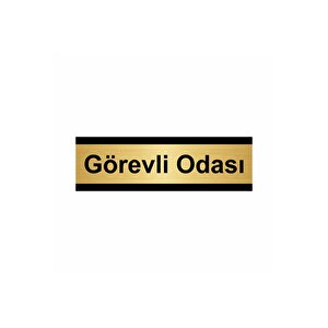 Görevli Odası 7x20cm Altın Renk Metal Yönlendirme Levhası