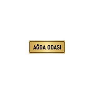 Metal Yönlendirme Levhası, Departman Kapı İsimliği Ağda Odası 10x20 Cm Altın Renk