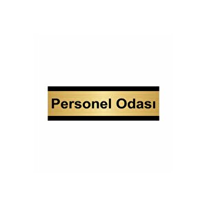 Personel Odası 7x20cm Altın Renk Metal Yönlendirme Levhası