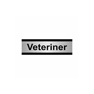 Veteriner 7x20cm Gümüş Renk Metal Yönlendirme Levhası
