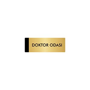 Metal Yönlendirme Levhası, Departman Kapı Isimliği Doktor Odası 10x20 Cm Altın Renk