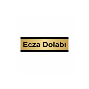 Ecza Dolabı 5x20cm Altın Renk Metal Yönlendirme Levhası