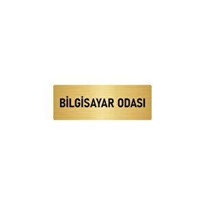 Metal Yönlendirme Levhası, Departman Kapı İsimliği Bilgisayar Odası 10x20 Cm Altın Renk