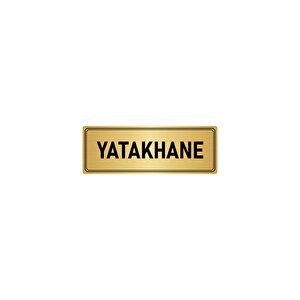 Metal Yönlendirme Levhası, Departman Kapı İsimliği Yatakhane 5x20 Cm Altın Renk