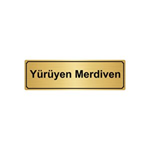 Yürüyen Merdi̇ven Yönlendi̇rme Levhasi 5cmx20cm Altin Renk Metal