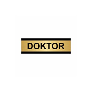 Doktor 10x20cm Altın Renk Metal Yönlendirme Levhası