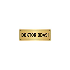Metal Yönlendirme Levhası, Departman Kapı İsimliği Doktor Odası 5x20 Cm Altın Renk