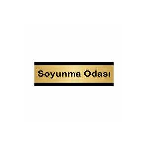 Soyunma Odası 10x20cm Altın Renk Metal Yönlendirme Levhası