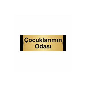 Çocuklarımın Odası 7x20cm Altın Renk Metal Yönlendirme Levhası
