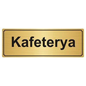 Kafeterya Yönlendi̇rme Levhasi 7cmx20cm Altin Renk Metal