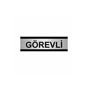 Görevli̇ 7x20cm Gümüş Renk Metal Yönlendirme Levhası