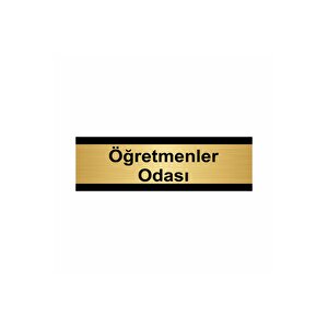 Öğretmenler Odası 7x20cm Altın Renk Metal Yönlendirme Levhası