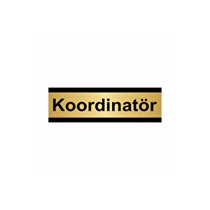 Koordinatör 10x20cm Altın Renk Metal Yönlendirme Levhası