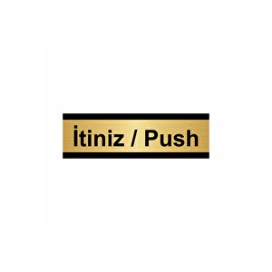 İtiniz/push 5x20cm Altın Renk Metal Yönlendirme Levhası